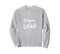 Elige liderar: Tema Inspirador de Red Motivacional Sudadera, Unisex para Adultos, Gris Jaspeado, S