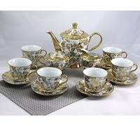 ELIH Porzellan - Juego de café, porcelana, 17 piezas