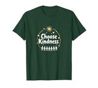 Elija la bondad Inspirando Unidad Compasión Mensaje Camiseta, Hombre, Verde Bosque, 3XL