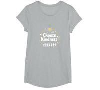 Elija la bondad Inspirando Unidad Compasión Mensaje Camiseta, Niñas, Gris Jaspeado, XS