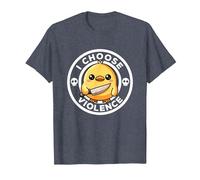 Elijo la Violencia Hoy, Pato la ironía y el Sarcasmo, Funny Duck Camiseta, Hombre, Azul Jaspeado, XXL