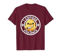 Elijo la Violencia Hoy, Pato la ironía y el Sarcasmo, Funny Duck Camiseta, Hombre, Granate, 3XL