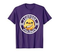 Elijo la Violencia Hoy, Pato la ironía y el Sarcasmo, Funny Duck Camiseta, Hombre, Morado, 3XL
