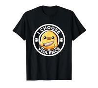 Elijo la Violencia Hoy, Pato la ironía y el Sarcasmo, Funny Duck Camiseta, Hombre, Negro, M