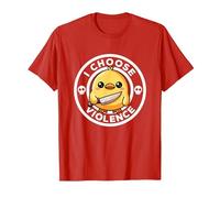 Elijo la Violencia Hoy, Pato la ironía y el Sarcasmo, Funny Duck Camiseta, Hombre, Rojo, 3XL
