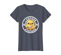 Elijo la Violencia Hoy, Pato la ironía y el Sarcasmo, Funny Duck Camiseta, Mujer, Azul Jaspeado, 3XL