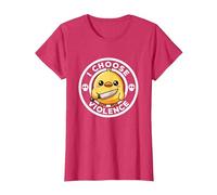Elijo la Violencia Hoy, Pato la ironía y el Sarcasmo, Funny Duck Camiseta, Mujer, Rojo Jaspeado, 3XL
