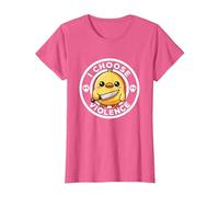 Elijo la Violencia Hoy, Pato la ironía y el Sarcasmo, Funny Duck Camiseta, Mujer, Rosa Jaspeado, 3XL