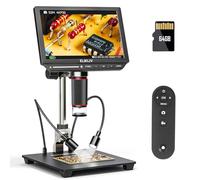 Elikliv EM4K 4K Microscopio Digital, 8" Microscopio de Monedas 2000x, Micro scopio HDMI 52MP, Microscopios de Soldadura para Adultos, Microscopios LCD para reparación electrónica, UHD vídeo 3840P, 64G
