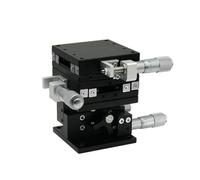 ELILANEY 1 pieza de mesa deslizante manual con micrómetro izquierdo de eje XYZ, plataforma deslizante de 40 x 40 mm y 60 x 60 mm, riel guía lineal con desplazamiento de recorte Controlador de máquina(