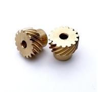 ELILANEY 2 engranajes helicoidales de cobre de 45 grados, módulo 0,8, dientes helicoidales for zurdos, piñón escalonado, engranaje espiral de 90 grados Engranajes helicoidales(10T 6MM BORE)