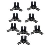 ELILANEY 8 soportes de esquina de 3 vías, conexiones de ángulo recto de aluminio fundido negro, junta oculta for perfiles estándar europeos, 8 Uds. fijación montaje(1515)