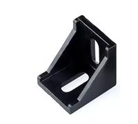 ELILANEY Accesorios de soporte de esquina for perfil de extrusión de aluminio 2020, montaje de conectores de 90 grados, 20x20x17mm, 10 Uds. fijación montaje(Negro)