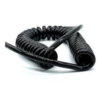 ELILANEY Cable espiral de 3 núcleos estirado de 6 metros con resorte helicoidal, retráctil, for exteriores. Elástico Flexible(17AWG 1mm2)