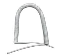 ELILANEY Cable espiral flexible de 2 núcleos, blanco, de 0,75 mm, cuadrado, eléctrico, telescópico, espiral, núcleo de cobre, cable de resorte elástico flexible(Stretch 2.5 Meters)