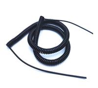 ELILANEY Cable retráctil de 2 núcleos, estirable de 0,5 a 2,5 metros, espiral de resorte negro. elástico flexible(14AWG)