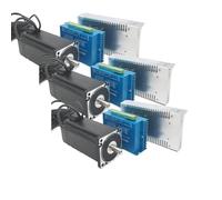 ELILANEY Kit de Motor paso a paso Nema 34, codificador de 12N.m, 5,6a, Motor paso a paso de 86mm, fuente de alimentación de 400W, 60V, servocontrolador híbrido de 2 fases, 3 uds. Controlador de máquin
