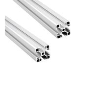 ELILANEY Perfil de aluminio extruido con ranura en T, 4040, 40 x 40 mm, tubo cuadrado, estándar europeo, marco de riel lineal industrial, 2 unidades Borde soporte(500mm long)
