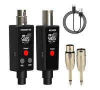 Elimavi Sistema de micrófono inalámbrico de 2.4 GHz, adaptador de micrófono XLR de 6 canales, transmisor inalámbrico dinámico y receptor para micrófono mezclador de audio, sistema PA y cámara DSLR,