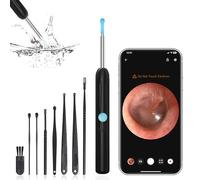 Eliminación de cera de oídos, limpiador de oídos con cámara, herramienta de eliminación de cerumen con juego de 8 piezas, otoscopio inalámbrico con luz, cámara de oídos con 6 cucharas de oídos,