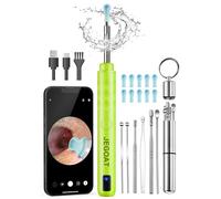 Eliminación de cera de oídos, limpiador de oídos con cámara, kit de limpieza de oídos 1296P HD, 6 luces LED y 10 púas de oído, eliminación de cera con otoscopio para eliminar cerumen, iOS y Android