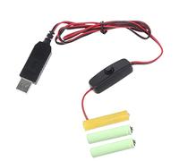 Eliminador de batería universal LR3 AAA de 4,5 V, repuesto de 3 piezas de batería AAA de 1,5 V para luz LED, juguete electrónico con interruptor USB