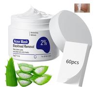 Eliminador de cabeza negra - 30g Nariz Blackhead Remover Máscara, mascarilla exfoliante para la nariz y la cara, 60 piezas Elimina Impurezas y Puntos Negros de la Nariz