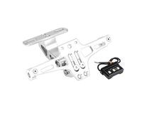 Eliminador de Guardabarros para Kawasaki para Z800 para Z1000 para Z750R para Versys 650 para Ninja 1000 Soporte Matrícula Trasera Luces De Señal De Giro Portamatrículas(License Silver)
