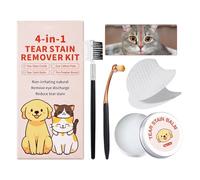 Eliminador de Manchas de Lágrimas para Perros,Pomada Limpiadora Suave 30 ml Con Cepillo De Polvo - Eliminador de manchas oculares por lágrimas en perros,Para Cachorros y Mascotas Aseo en Casa