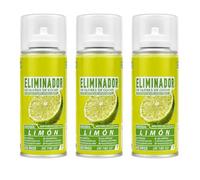 Eliminador de Olores Especial para de Automóvil: Elimina Olores y Humedad, Destruye Hongos y Bacterias, Uso Fácil y Rápido - Aire Fresco y Limpio en Tu Coche 150ml, Olor Limón - 3 Unidades