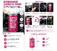 Eliminador de Olores para Coche 150 ml - Aerosol de Descarga Única, Neutraliza Olores, , Limpieza del de Aire Acondicionado