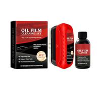 Eliminador de película de aceite para coche | Limpiador abrillantador delicado y duradero - Kit para quitar manchas con cepillo para cristales de coche, para interiores y exteriores piel PP MPV SUV