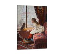 Elin Danielson-Gambogi, póster de obras clásicas de The Girl And Pet para decoración de pared para el hogar, oficina, dormitorio y sala de estar, 30 x 45 cm