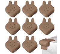 Elinala Protector Esquinas, Protector Mesa Bebe, 8 Piezas de Silicona Autoadhesiva de Dibujos Animados de Conejo Infantil Cubierta Protectora para Esquinas de Mesa, Esquinas de Muebles (Marrón)