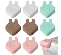 Elinala Protector Esquinas, Protector Mesa Bebe, 8 Piezas de Silicona Autoadhesiva de Dibujos Animados de Conejo Infantil Cubierta Protectora para Esquinas de Mesa, Esquinas de Muebles (Multicolor)