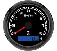 ELING Tacómetro de 80 mm 0-8000 RPM Medidor Universal de Revoluciones REV Counter de 12V/24V con Retroiluminación de 7 Colores para Automóviles, SUV y Motocicletas