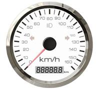 ELING Velocímetro GPS 0 - 160 km/h 999999 km cuentakilómetros 85 mm 9 - 32 V con retroiluminación roja amarilla para berlinas lanchas rápidas