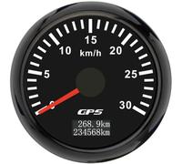 ELING Velocímetro GPS de 52 mm 0-30 km/h con retroiluminación de 7 colores para tractores ATV UTV (negro+negro, 0-30 km/h)