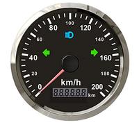 ELING Velocímetro GPS universal de 0-200km/h para automóvil motocicleta ATV UTV zumbador de sobrevelocidad 3-3/8 pulgadas (85mm) 9-32V con luz de fondo