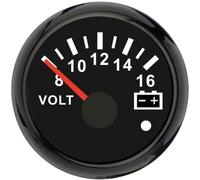 ELING Voltímetro de 52 mm 12 V indicador de voltaje 8-16 V para camión de carreras con retroiluminación roja con alarma