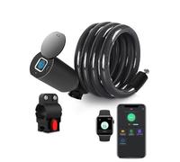 eLinkSmart Candado de cable de acero para bicicleta con huella digital, resistente al agua, candado de cable de 150CM para bicicleta de montaña, bicicleta de carretera, puerta, puerta, carro
