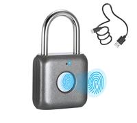 eLinkSmart - Candado de huella dactilar, candado de combinación sin llave, para gimnasio, taquilla, mochila, maleta, equipaje, candado de metal pequeño, P8, color gris