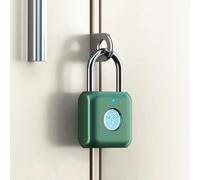 eLinkSmart - Candado de huellas dactilares de metal verde sin llave biométrico para gimnasio, casillero, cobertizo, unidades de almacenamiento, equipajes, maletas