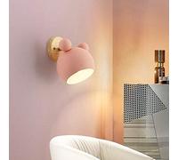 ELINKUME Creative Little Bear Apliques de Pared,Lámpara Pared Moderna E27 de Interior con Cabeza Ajustable,Lámpara Decorativa para la Habitación de los Niños,Regalo interesante para los Niños（Rosa）