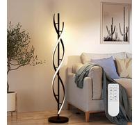 ELINKUME Lámpara de pie LED Regulable con Control Remoto, Moderno Negro Espiral lampara de pie salon para Sala de Estar,Salon,Dormitorio