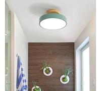 ELINKUME - Lámpara de techo LED, 12 W con 3 temperaturas de color ajustables (3000 K-6000 K), diámetro de 18 cm, luces redondas modernas para cocina, balcón, pasillo, dormitorio, sala de estar (verde)