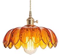 ELINKUME Lámparas Colgantes de Cristal,Lámparas de Araña de Luz Vintage Para la Isla de La Cocina del Hogar,Pantalla de Lámpara de Flor de Luz Pequeña Para el Dormitorio Hotel Comedor Oficina