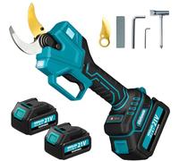 ELIOFANEIA Tijeras de Podar Eléctricas.2baterías de litio 4000 mAh,Motor sin escobillas de 1000W,Ramas hasta 40mm,Cuchillas con Revestimiento de Titanio,Control Digital,Incluye Maletín y Accesorios