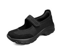ELIOGN Zapatillas deportivas deportivas Mary Jane para mujer, acolchadas, para correr, Negro , 41 EU