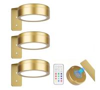 EliphonTowne Lámpara de pared de 3 piezas, magnética, LED, marco de fotos, lámpara de pared con mando a distancia, 13 modos de iluminación, luz de exhibición artística, utilizada para marcos de fotos